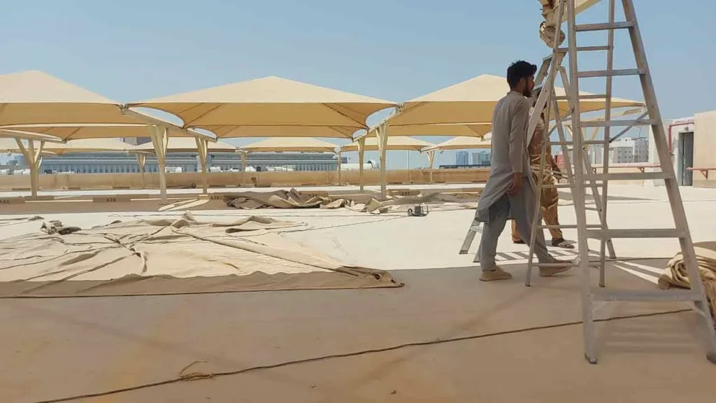 Pyramid Car Parking Shade in Dammam Saudi