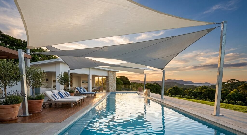 swimming pool shade sails dammam